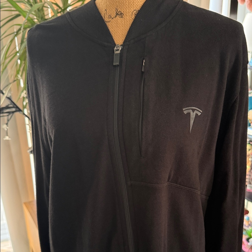 Tesla Men's Zip-Up Sweater in Black